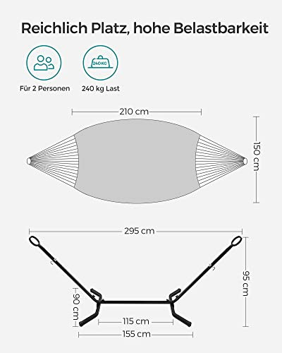 Hamac cu suport, Songmics, Bej, 300x90x95 cm