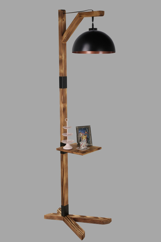 Lampadar Liza lambader yanık retro 3 başlıklı Negru