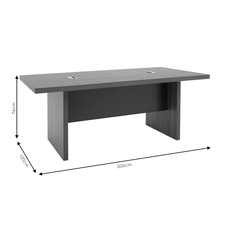 Masa de conferinta Oscar 5cm nuc - antracit 200x100x76cm