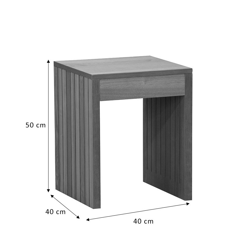 Masuta laterala Focused MDF culoare lemn natural 40x40x50cm