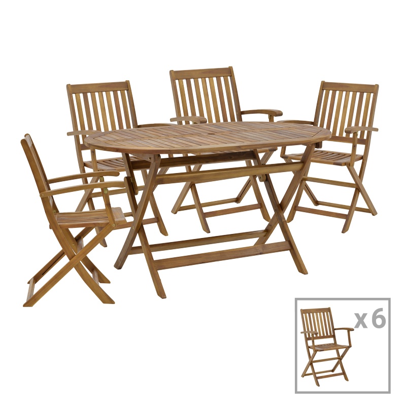 Set 5 buc masă și scaune pliabile de grădină Joter-Falov Maro 130x80x72 cm