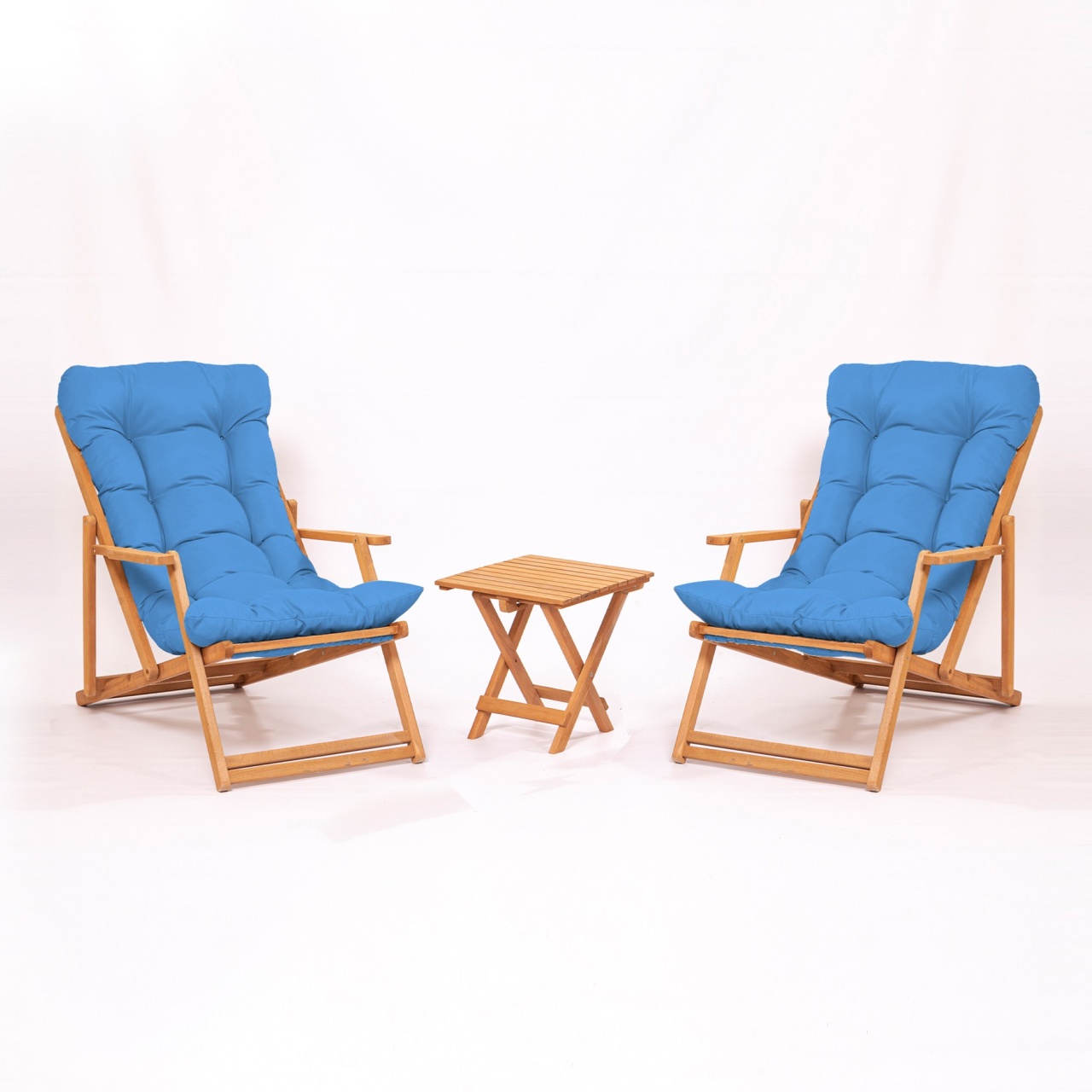 Set masa si scaune de gradina (3 piese) My007 Albastru 40x40x40 cm