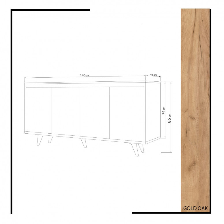 Consola Nossa Oak-Alb