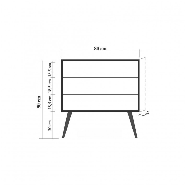 Dulap Dressing Trio-727 Sonoma Oak