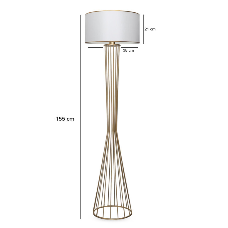 Lampadar AYD-3077 Alb Auriu