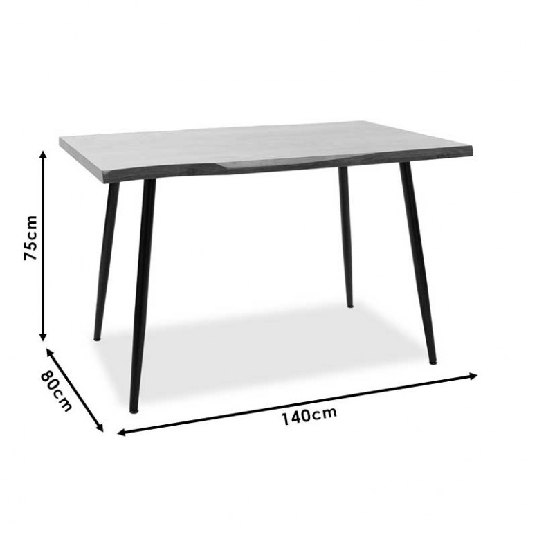 Masa neve Nuc - Negru 140x80x75 cm