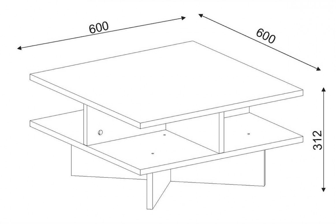 Masuta de Cafea Pwf-0027 Maro 60x60x31 cm