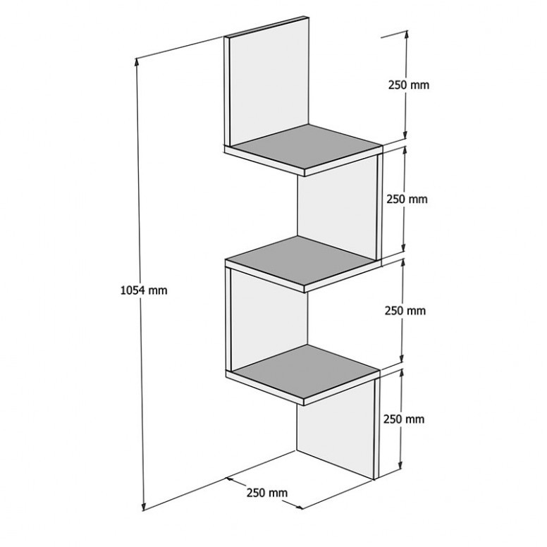 Raft Suspendat Insta Alb 25x25x105.4 cm