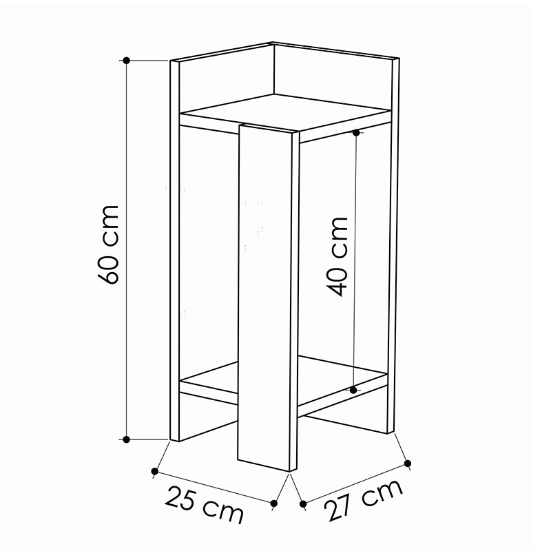 Set 2 Noptiere Immerse alb 27x25x60cm