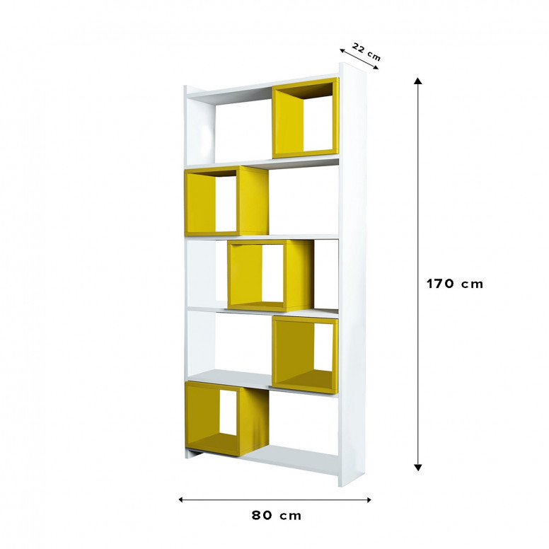 Biblioteca Box - Alb, Yellow