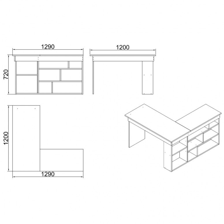 Birou CT5 Atlantic Pine-Negru