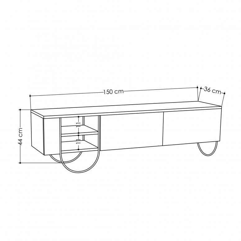 Comoda TV Norfolk Tv Stand - Light Mocha