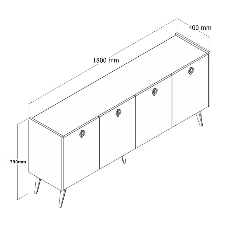 Consola Jeslie stejar melaminat - gri inchis 180x40x79cm