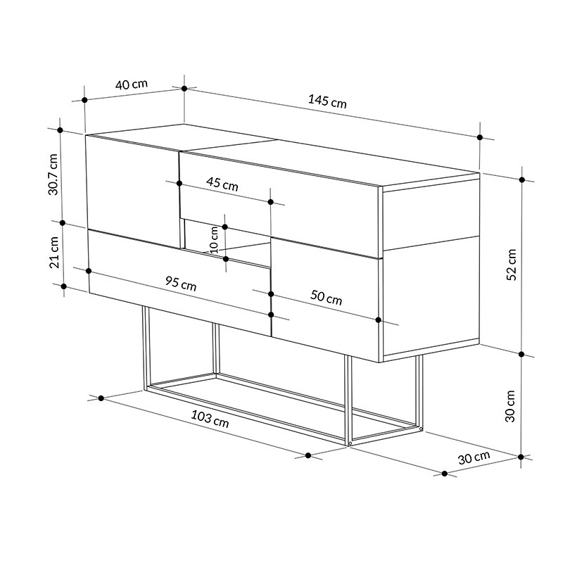 Consola Roberta lightcha - aspect marmura alba 145x40x82cm