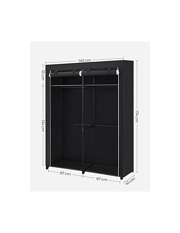 Dulap pliabil, Songmics, Negru, RYG02BK, 43 x 140 x 174 cm