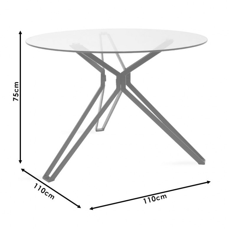 Masa Aryan Transparent 110x75 cm