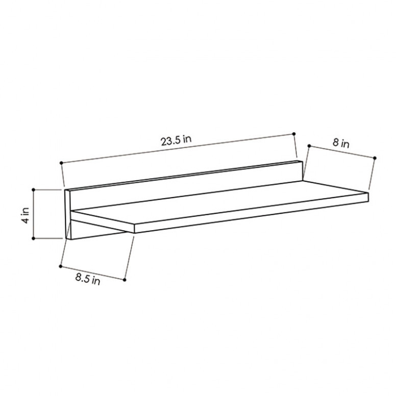 Raft Suspendat Duz 60x22x10 cm