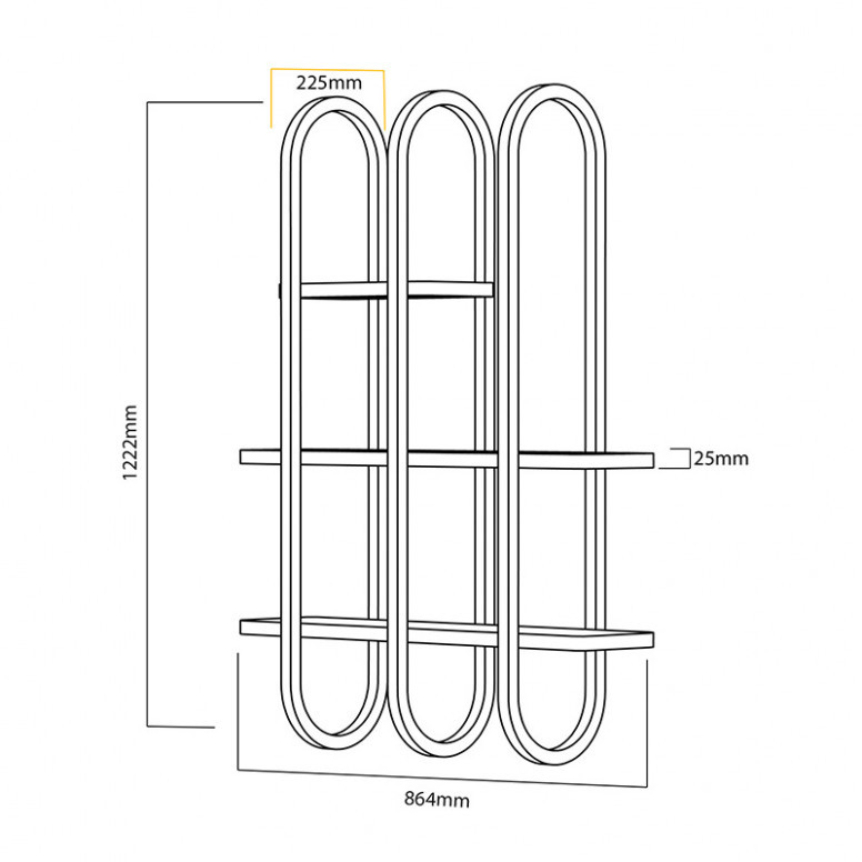 Raft Suspendat PWF-0411 Alb 86.4x22.5x122.2 cm