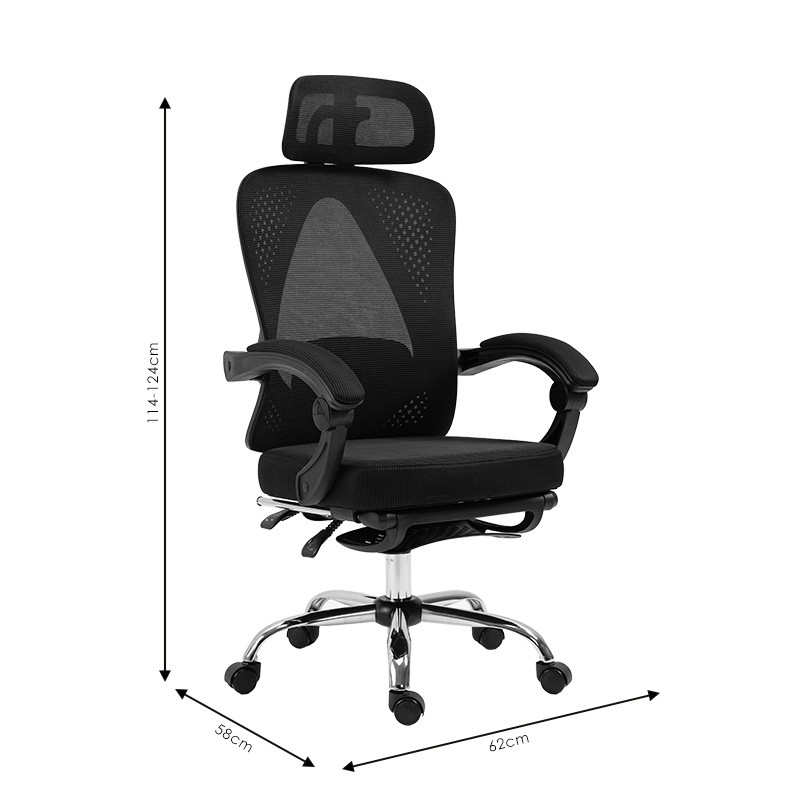 Scaun de birou manager cu suport pentru picioare Titan Premium Quality tesatura de calitate superioara - plasa neagra