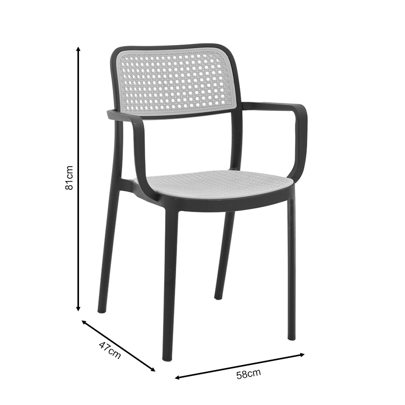 Scaun de grădină Westley Negru 58x47x81 cm