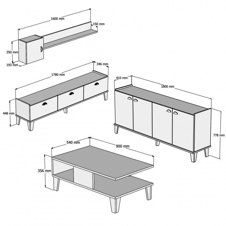 Set Complet Living Sumer G7030 Oak-Marble