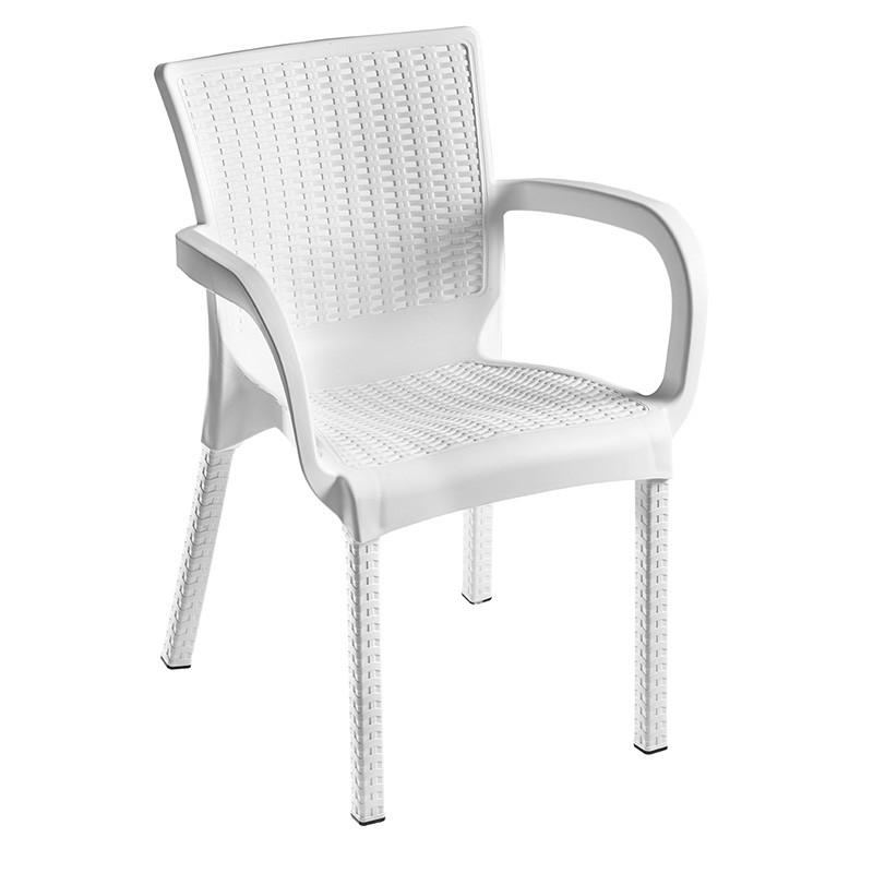 Set de gradina masa si scaune Groovy-Festive set 5 piese plastic alb 80x80x74.5cm