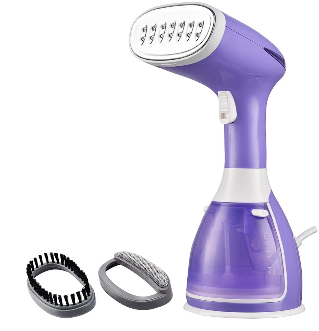 Aparat de calcat vertical cu abur Daewoo DGS1500P, 1500 W, 280 ml, abur 60 gr/min, alb/mov, Resigilat, Grad B