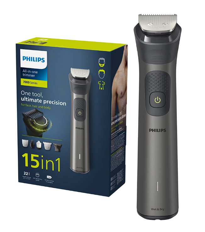 Aparat de tuns barba & parul de pe cap si corp 15in1 Philips Multigroom All in One MG7940/15, autonomie 120 min, 22 setari de lungime: 0,5-16 mm