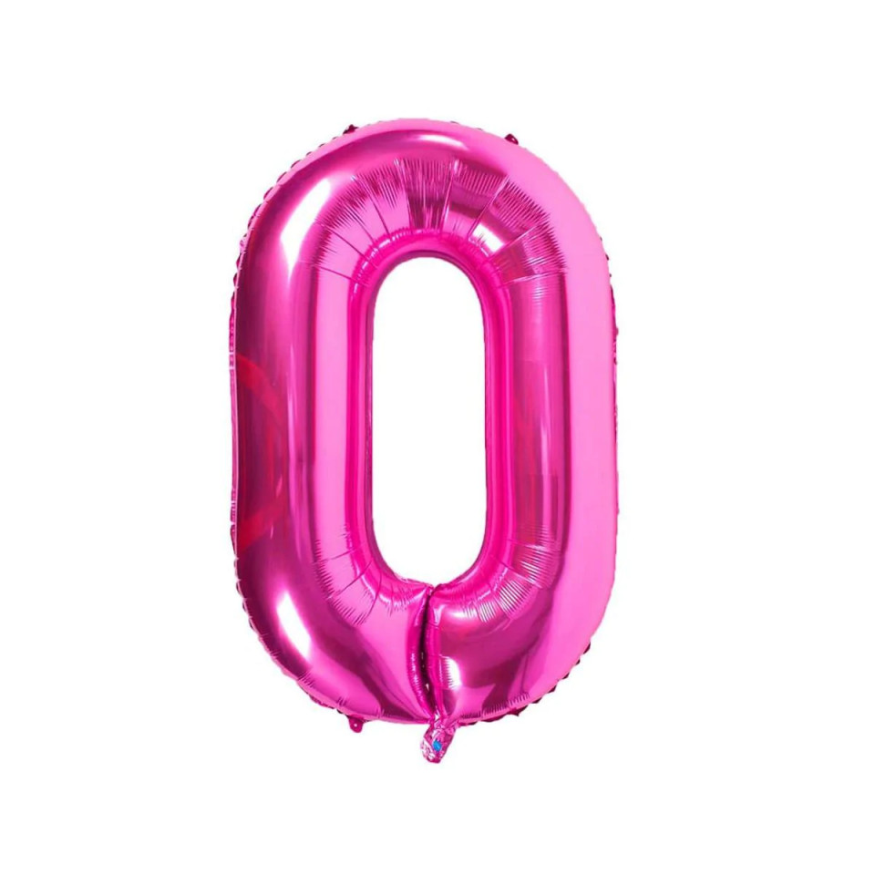 Poze Balon aniversar Haioo, cifra 0, roz, 66 cm