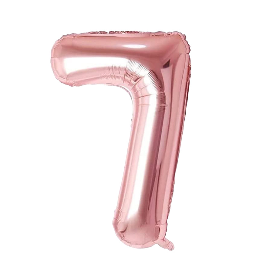 Balon aniversar Maxee, cifra 7, rose, 40 cm