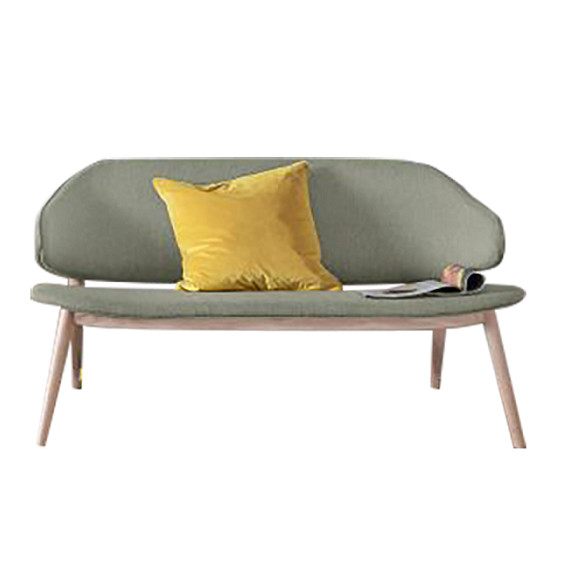Poze Banca tapitata Sporring Andas, lemn masiv/textil, natur/menta, 136,5 x 70 x 70,5 cm