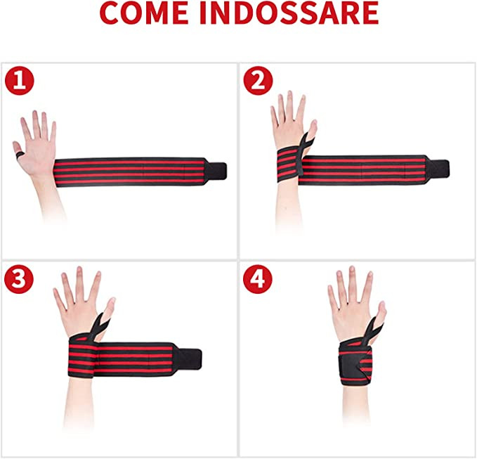 Poze Bandaj pentru incheietura mâinii DAILISHA pentru sport, rosu/negru