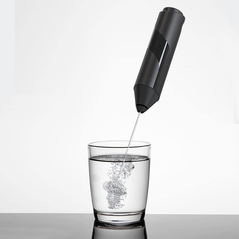 Blender de mana pentru lapte MFHP, plastic/otel inoxidabil, negru/argintiu, baterii AA
