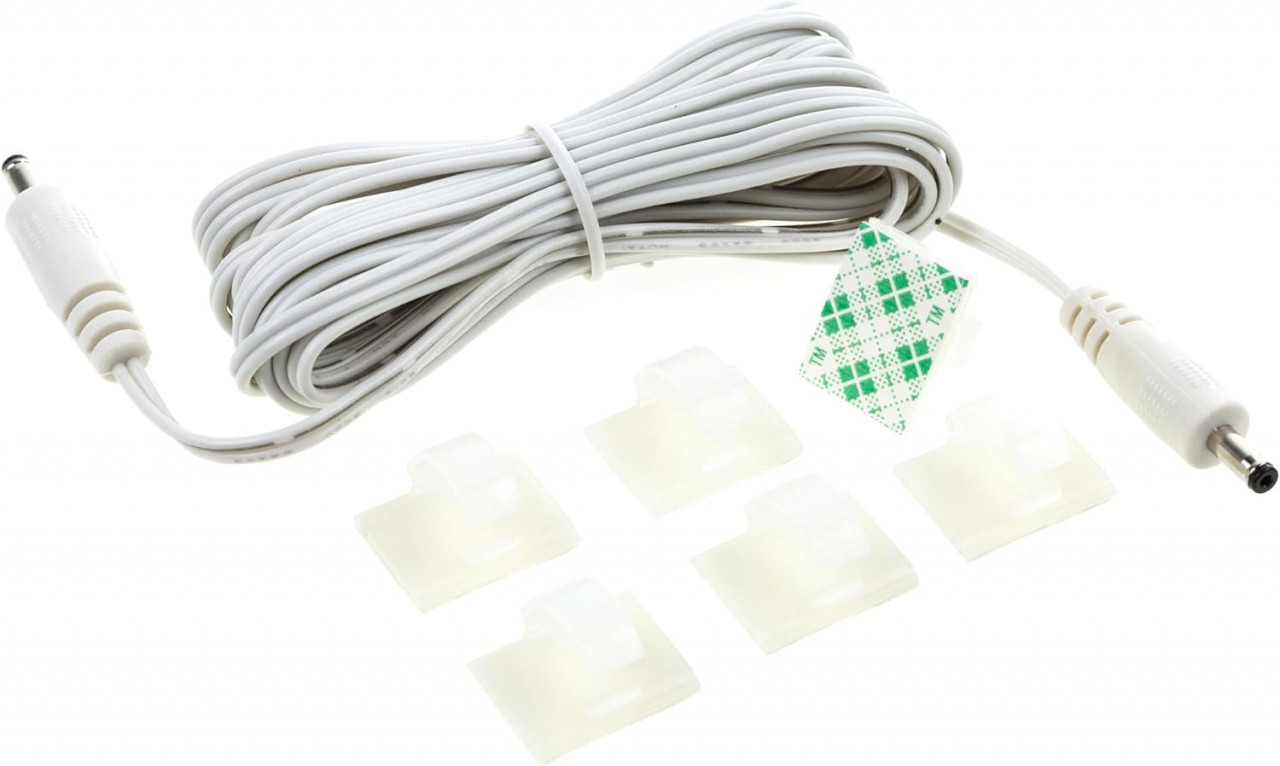 Cablu de interconectare pentru LED EShine, metal/PVC, alb/argintiu, 3 m
