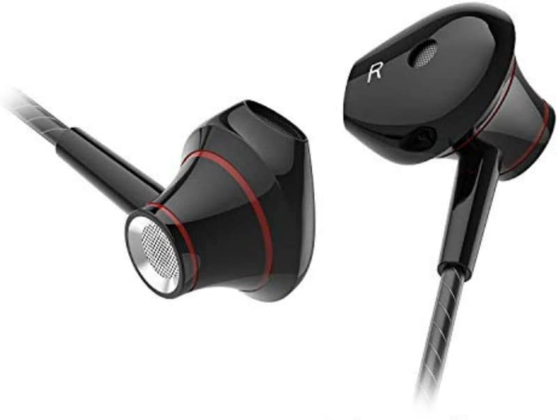 Casti cu fir YIMAN, negru/rosu, metal/plastic, mufa 3,5 mm 35 imagine noua idaho.ro