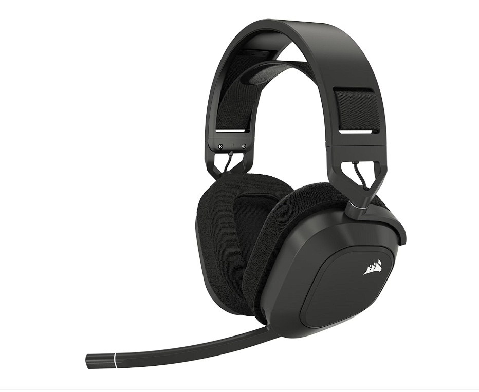 Casti gaming Corsair HS80 MAX 2.4Ghz wireless/bluetooth, multiplatform, Dolby Atmos® Spatial Audio, acumulator, Steel gray, Resigilat, Grad B