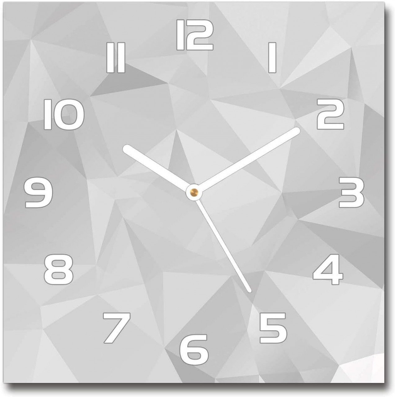 Ceas de perete Johnatan, sticla, alb/gri, 60 x 60 cm