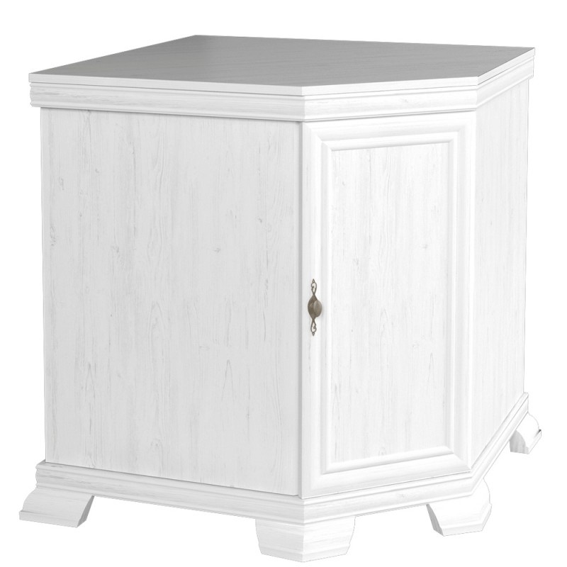 Comoda living VMN1, o usa, o polita, Alb Antichizat, 75 x 75 x 97 cm