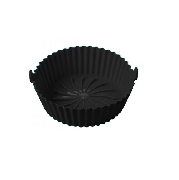 Cos pentru friteuza cu aer May Huang, silicon, negru, 20 cm