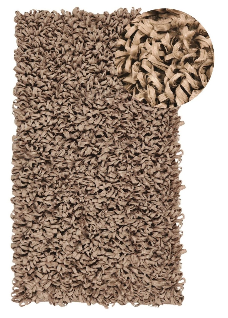 Covor Andas lucrat manual, 100% fibre mixte, maro, 200 x 300 cm