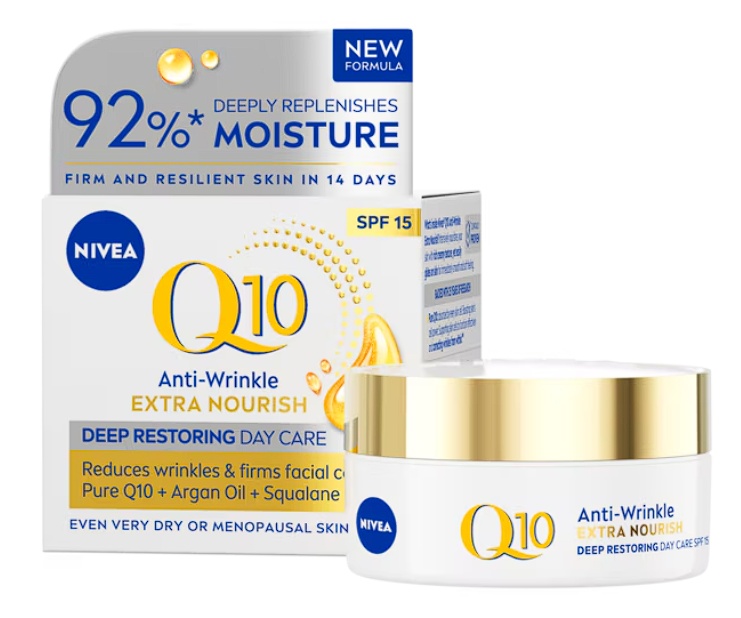 Crema de zi NIVEA Q10 Power antirid cu SPF15, 50 ml, Resigilat, Grad A