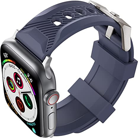 Curea pentru Apple Watch AHASTYLE, silicon, albastru inchis, 15-23,5 cm 15-235 imagine noua idaho.ro