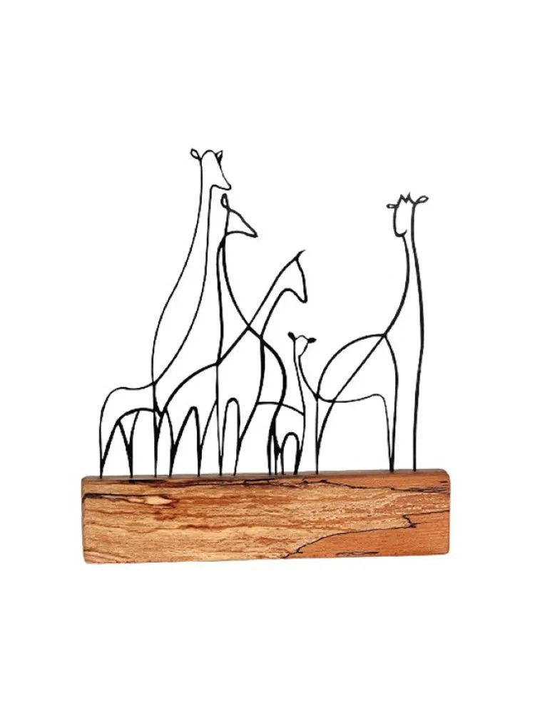 Decoratiune Bystag, lemn/metal, maro/negru, 30 x 35 x 3,5 cm