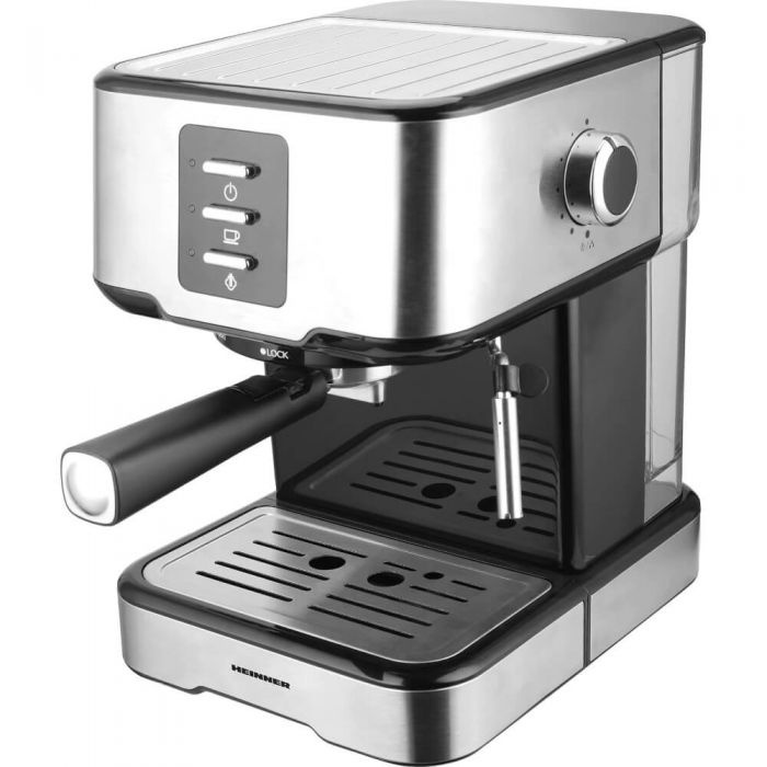 Espressor manual Heinner Brassilo HEM-850IXBK, 850 W, 1.5 L, 15 bar, Inox, RESIGILAT, GARANTIE 1 AN