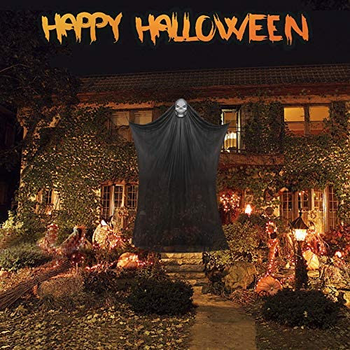 Fantoma plutitoare Halloween Idefair, textil, negru/alb, 3,3x2m 33x2m