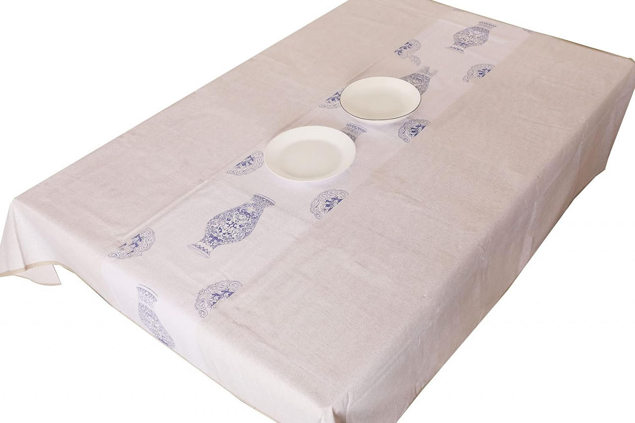 Fata de masa Vinylla, PVC, gri/albastru, 140 x 140 cm