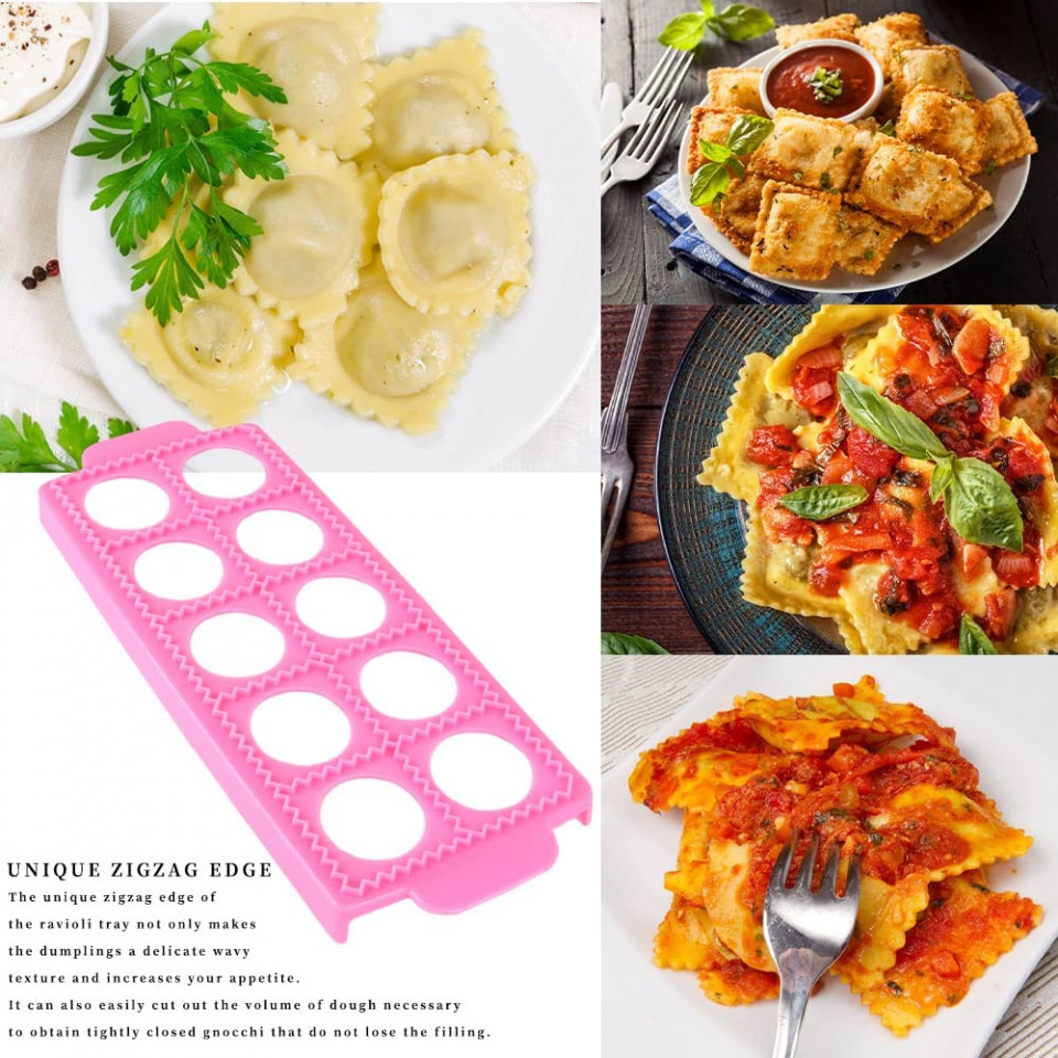Poze Forma pentru ravioli XiXiRan, plastic, roz, 26,5 x 10,5 x 2,2 cm