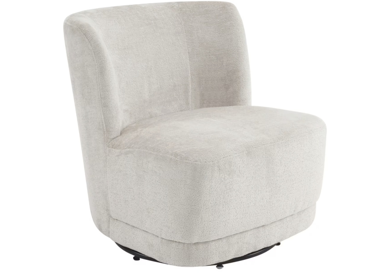 Fotoliu rotativ MID.YOU bej chenilă, 65/73/75 cm