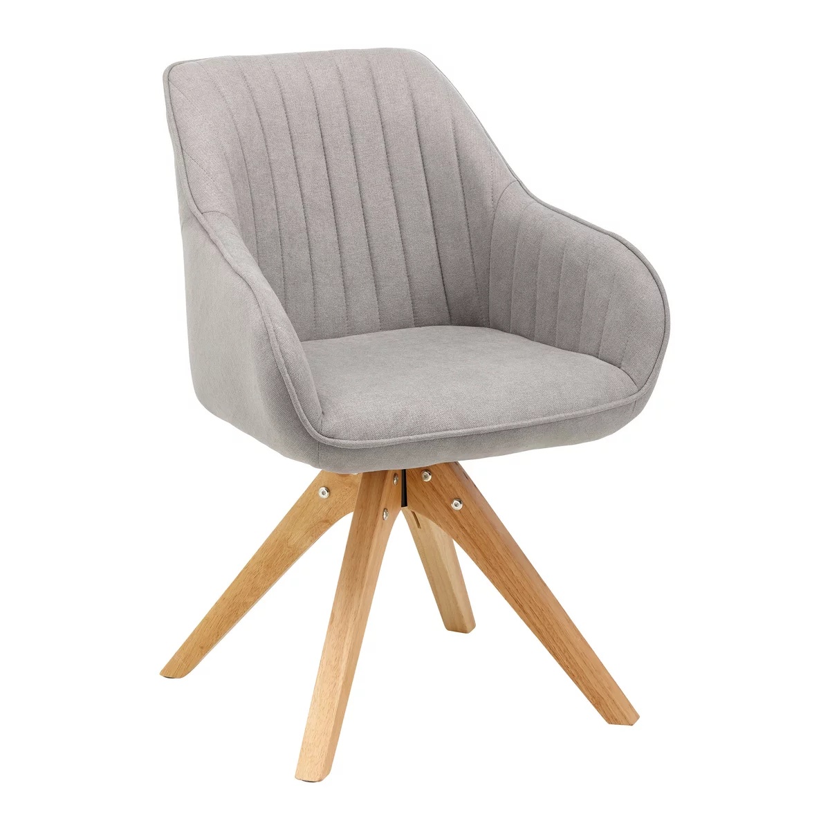 Fotoliu / scaun Leonie, gri, din textil, 60/84/61 cm