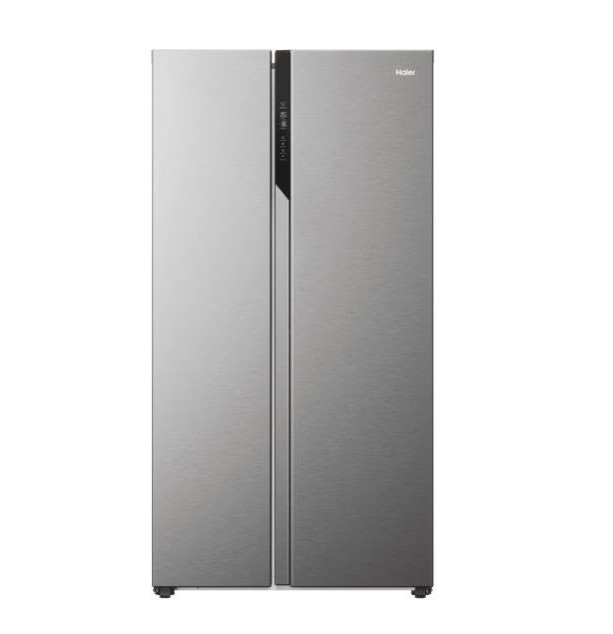 Frigider Side by Side Haier, SBS 90 Seria 5, No Frost, Clasa D, LED, Platinum Inox, cu ambalaj deteriorat